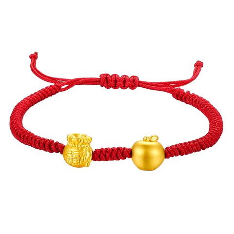 tsl谢瑞麟苹果福袋黄金转运珠3d硬金足金转运珠手链手串女xi369