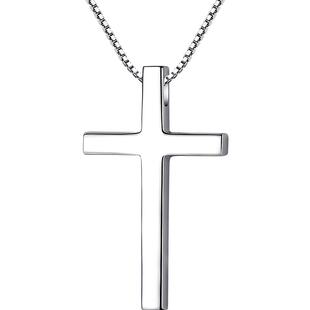 pt950十字架铂金吊坠男款耶稣基督教简约950白金光面项链挂坠女 券