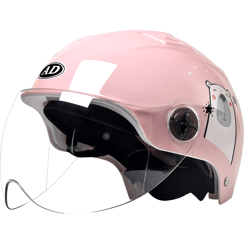 ad电动电瓶车头盔灰男女士款半盔可爱四季通用冬季保暖全盔安全帽