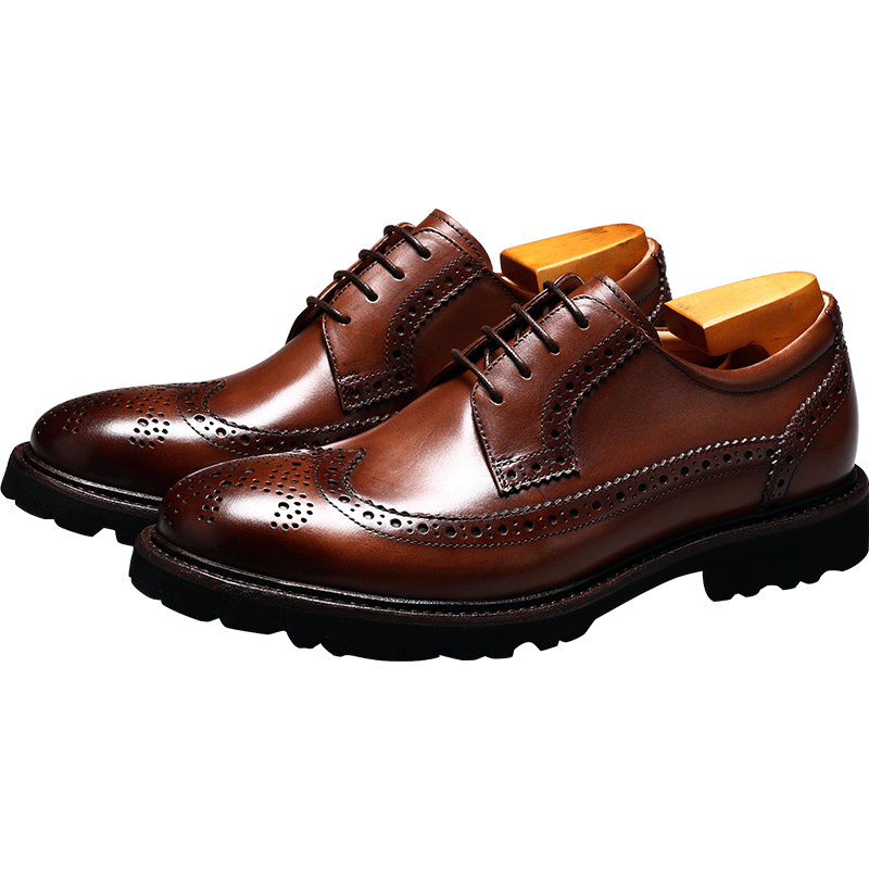 布洛克皮鞋男雕花复古真皮鞋子头层牛皮英伦风商务休闲巴洛克男鞋