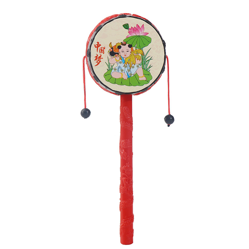 拨浪鼓手摇鼓摇铃旋转鼓新生婴儿宝宝儿童幼儿传统益智铃摇鼓早教