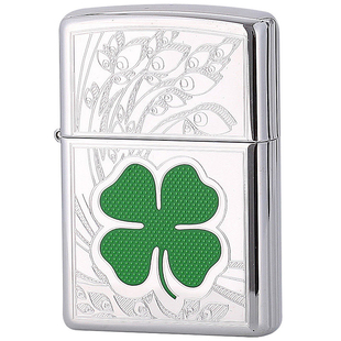 zippo打火机原装正版爱尔兰纯铜 四叶草专柜正品 幸运草 礼品刻字