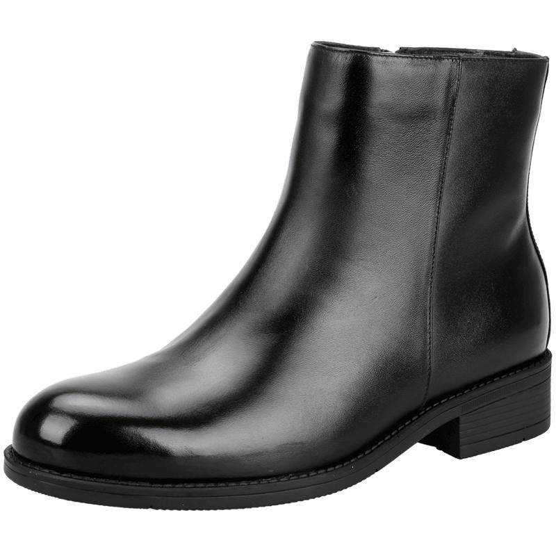 3515强人冬季加厚羊毛靴毛皮鞋正装商务马丁靴英伦高帮皮靴男靴子