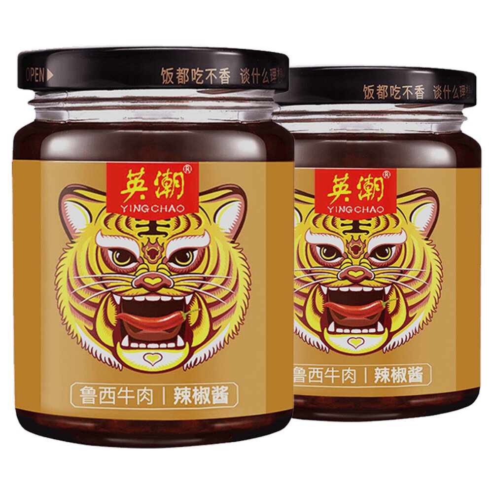 英潮鲁西香辣牛肉酱下饭酱香辣酱拌饭酱拌面酱虎邦辣椒酱调料