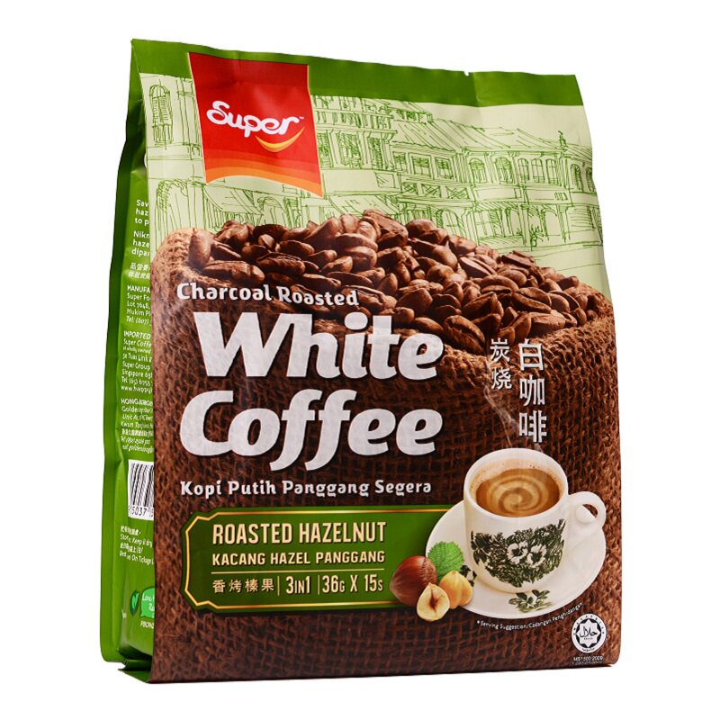 马来西亚进口super超级牌三合一榛果味炭烧白咖啡540克速溶咖啡 - 源