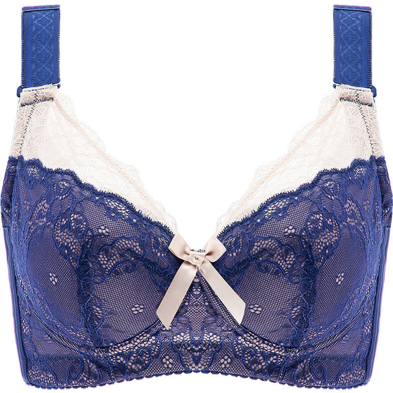 月色大码内衣文胸胖mm 200斤薄款防下垂聚拢胸罩女大胸显小全罩杯