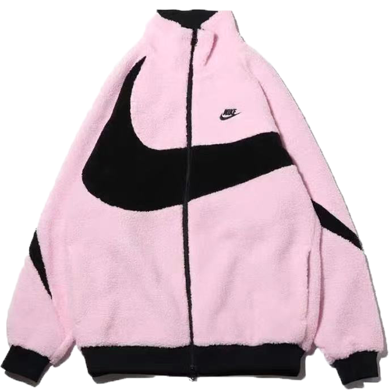 nike耐克日本限定大勾logo羊羔绒运动双面穿夹克外套bq6546017