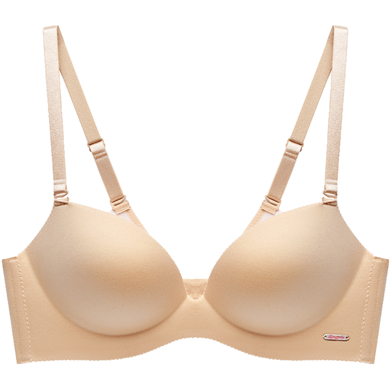 兰卓丽无钢圈文胸光面舒适无痕小胸聚拢胸罩性感上托深v内衣bra女