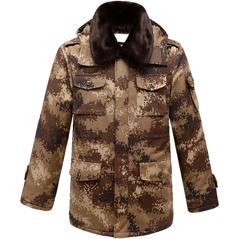 正品军大衣男冬季加厚特种兵荒漠迷彩大衣防水作训棉大衣防寒棉服