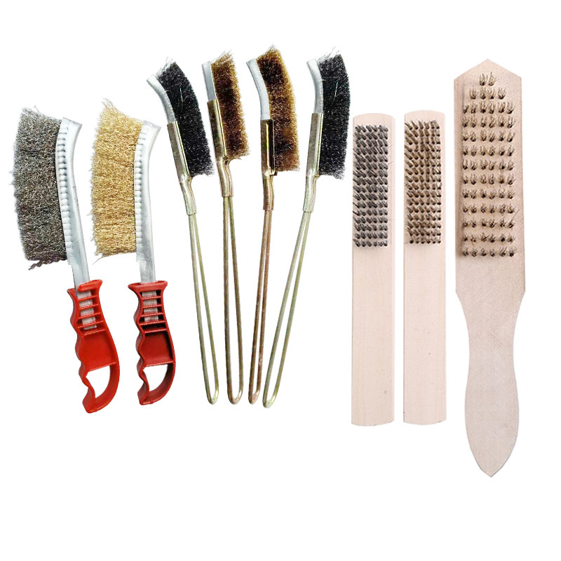 钢丝刷不锈钢刀刷铜丝烧烤厨房清洁工业除锈文玩小钢刷长柄铁刷子