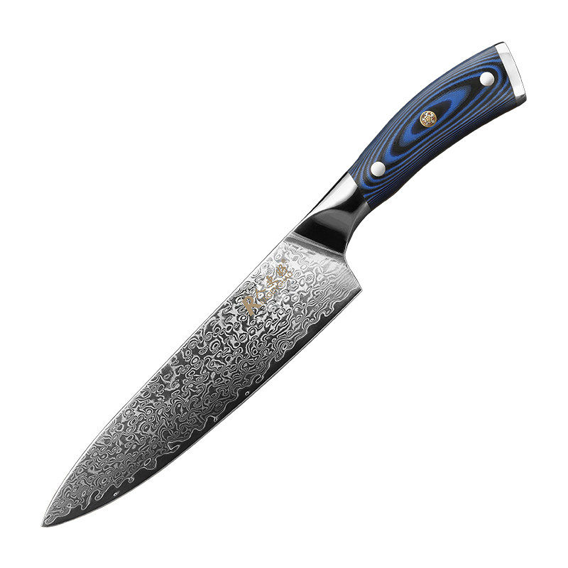 日本进口aus10大马士革厨刀菜刀钢刀寿司料理刺身切片鱼肉蔬菜8寸