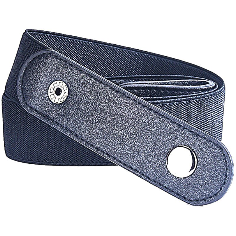 懒人皮带男潮ins松紧免打孔年轻时尚自动平滑扣帆布日韩牛仔裤带