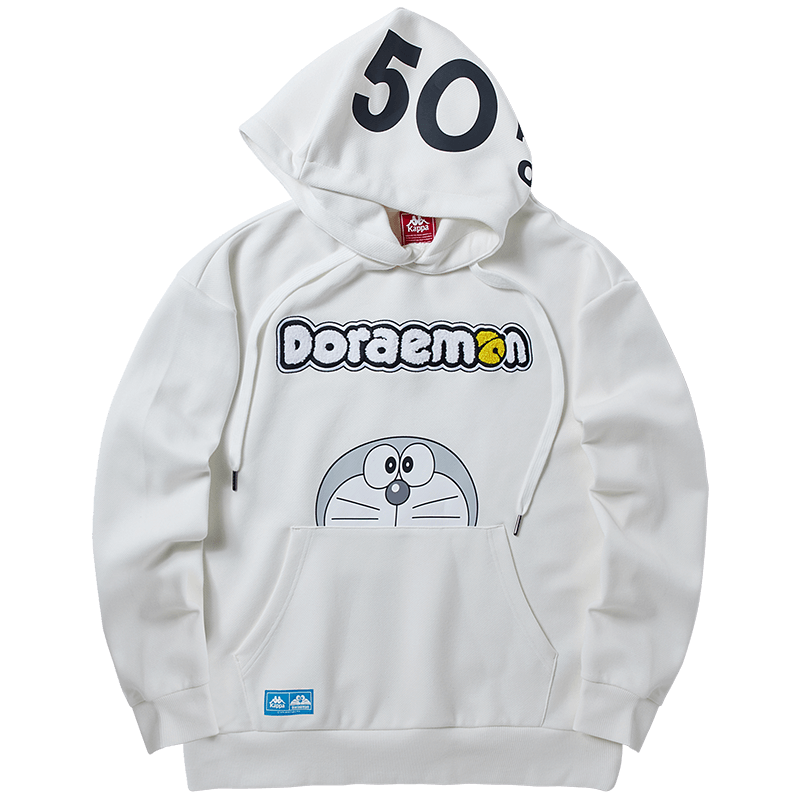 kappa卡帕哆啦a梦联名情侣男女宽松运动卫衣套头帽衫长袖外套