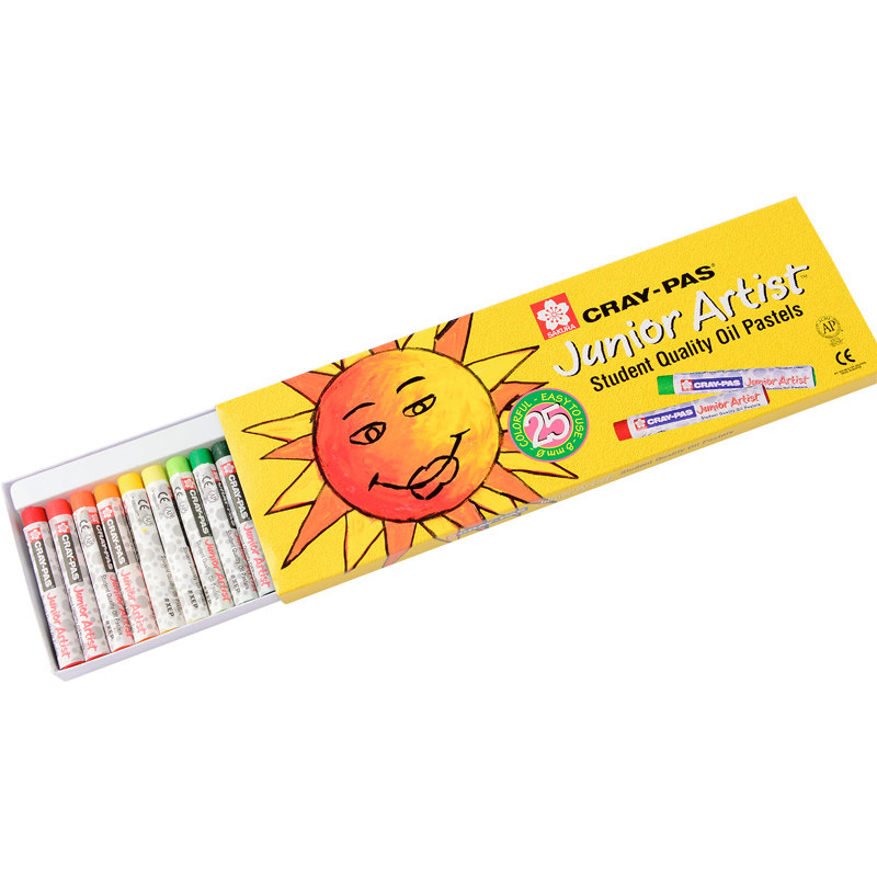 日本sakura樱花牌油画棒36色50色小学生儿童用蜡笔25色美术绘画彩色画