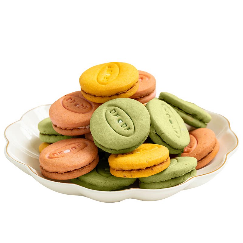 欧其乐马卡龙夹心饼干整箱网红零食小吃多口味日式小圆饼开学特惠