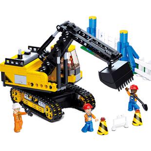 邦宝8096垃圾桶分类投放垃圾清运工程车乐高儿童拼装积木玩具建构