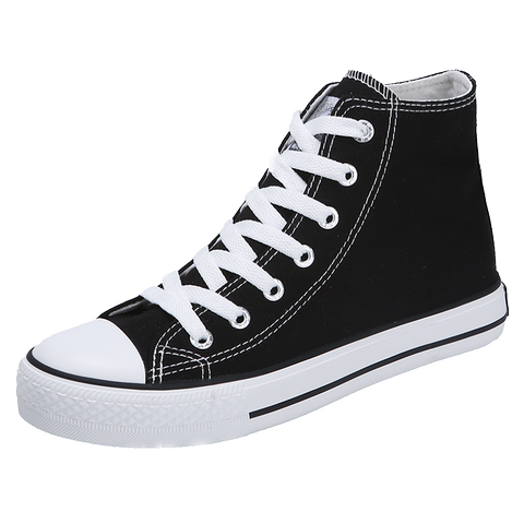 回力女鞋高帮帆布鞋女2020新款春季潮鞋百搭黑色经典爆改平底板鞋