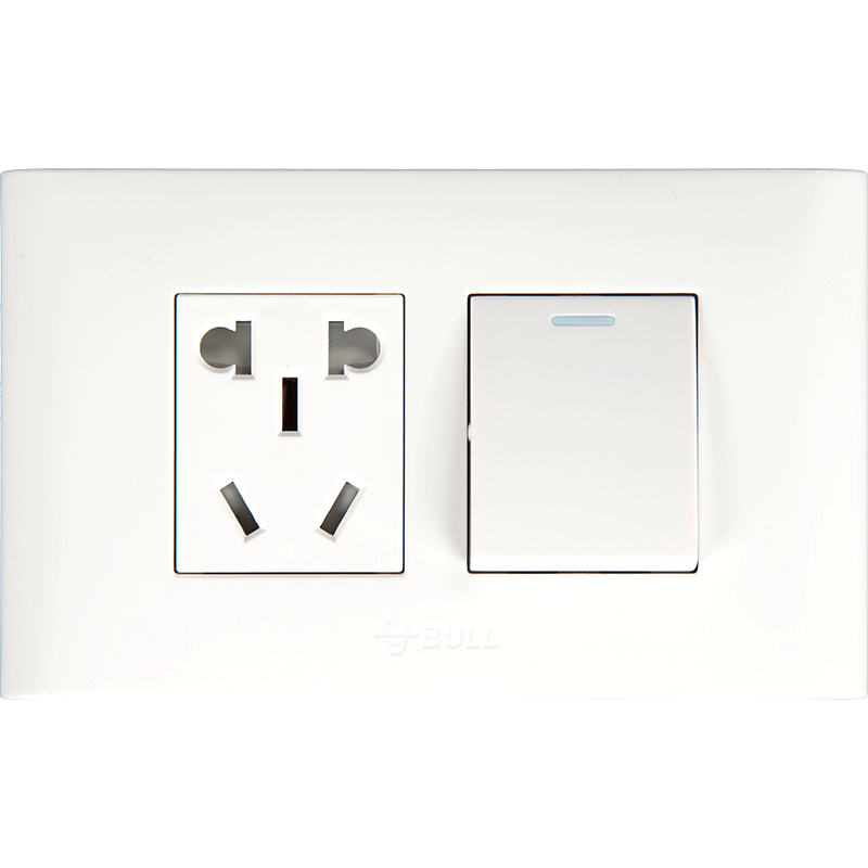 公牛118型单开三孔墙壁3孔1开双控5孔五孔 带开关插座面板家用 - 公牛
