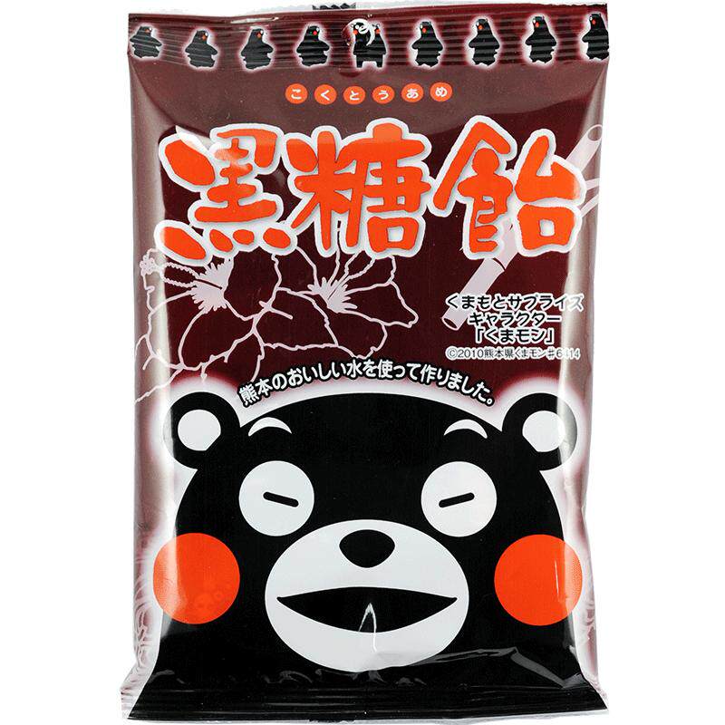 日本进口糖果大仓熊本黑糖85g熊本县吉祥物特产小吃零食品