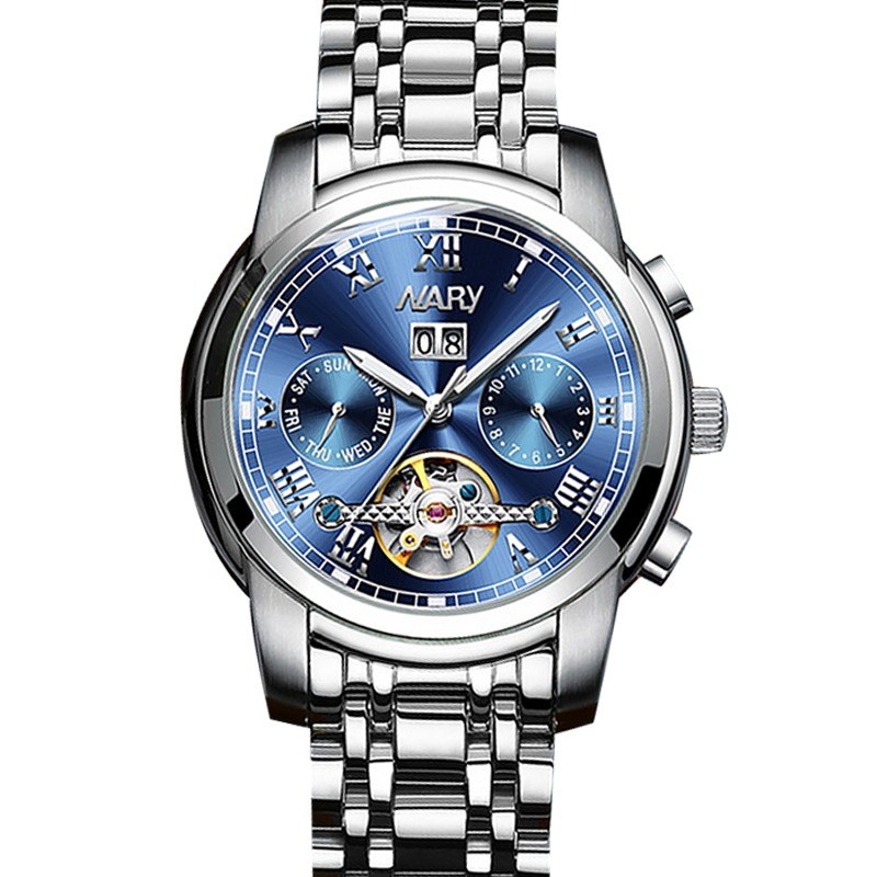 nary手表男机械表全自动正品2020新款防水镂空瑞士黑科技男士手表