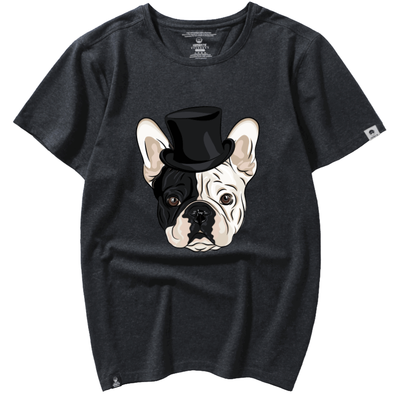 kerwats短袖t恤男装潮牌大码肥佬狗头宽松百搭加肥加大半袖体恤衫