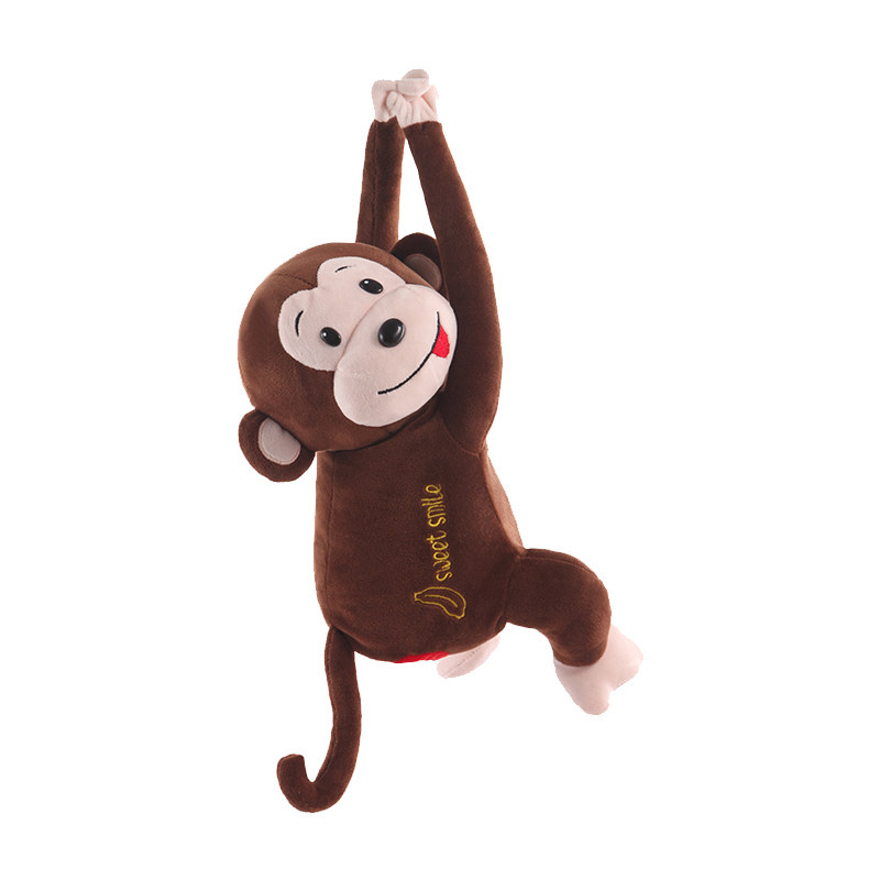 皮皮猴子创意纸巾盒车用车内车载挂式抽纸盒卡通可爱汽车装饰用品