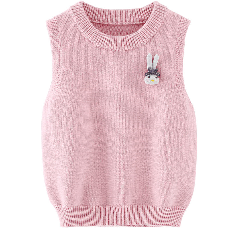 女童背心儿童春秋纯棉毛衣宝宝春季新款针织毛线衣女孩打底薄马甲