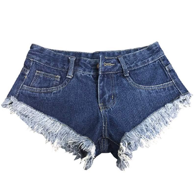 性感百搭牛仔短裤三角形包臀显腿长修身显瘦毛边低腰超短裤热裤女