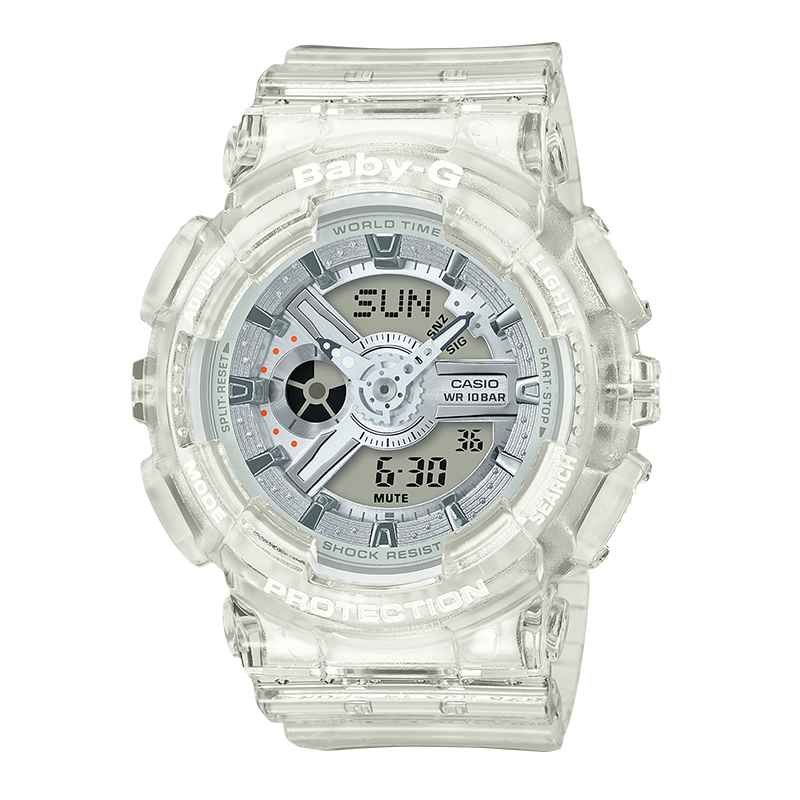 casio 卡西欧 baby-g透明表款时尚运动潮流女表 ba-110cr-7adr