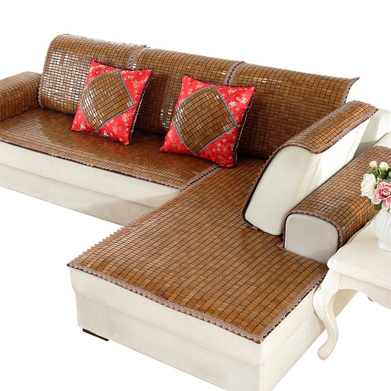 麻将沙发垫夏季款麻将竹席坐垫防滑客厅欧式布艺皮竹凉席垫子定做