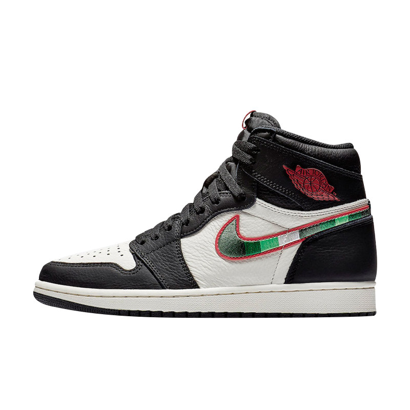 air jordan aj1 体育画报 乔1男鞋天生巨星刺绣篮球鞋 555088-015