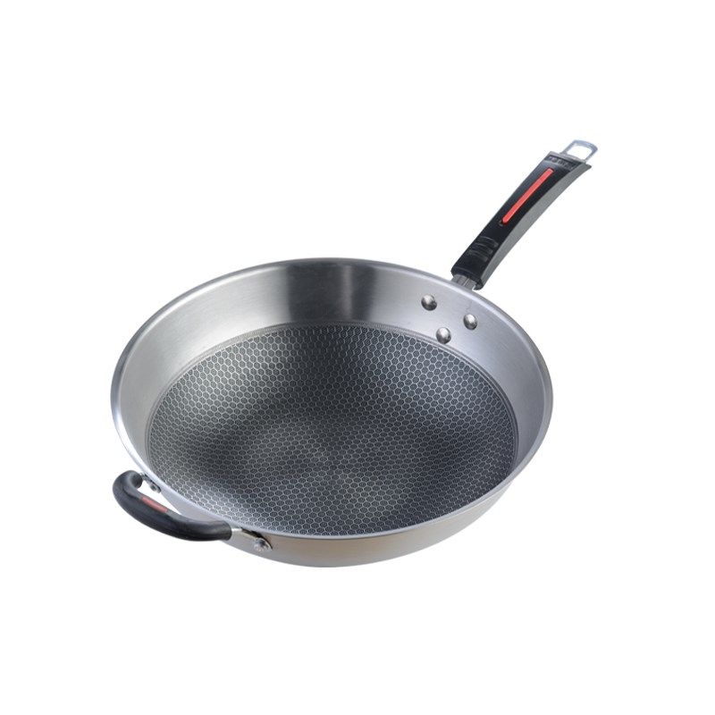 中康铁锅不粘锅不锈钢炒锅炒菜锅家用少油烟电磁炉煤气灶专用锅具
