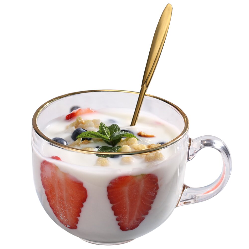 大容量玻璃耐热大肚奶茶杯女日式简约早餐牛奶燕麦片碗家用咖啡杯