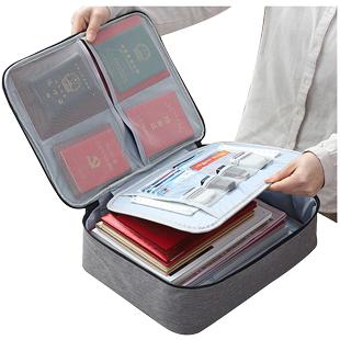 证件收纳包盒家用家庭多层大容量多功能箱证书文件护照卡包整理袋