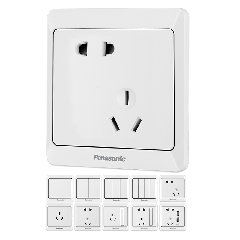 晴天街-我的返利网 电器 松下开关插座大面板雅悦86型暗装空调16a三孔