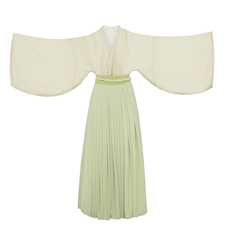 汉服女魏晋风白色原创传统交领齐腰毓欢阁青衫素衣6米摆显瘦春秋