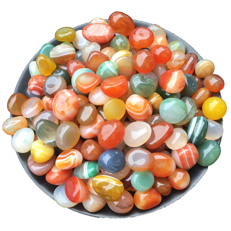 南京雨花石原石天然鹅卵石鱼缸石头花盆彩色石子七彩小石头五彩石