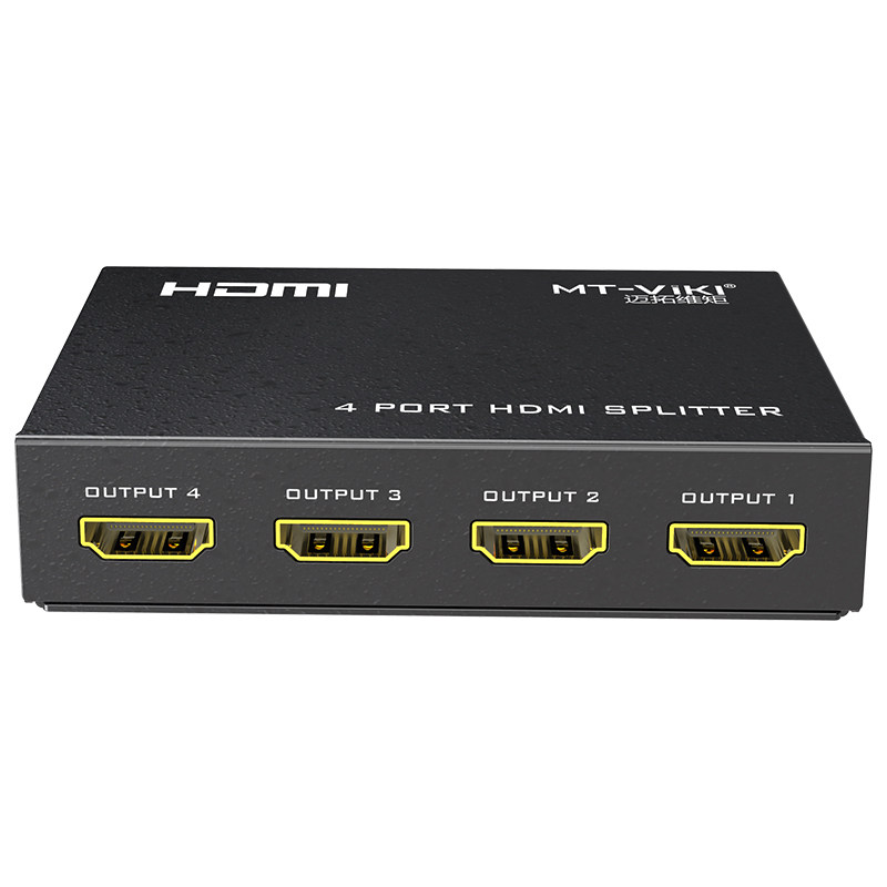 迈拓维矩mtsp104m1进4出hdmi分配器一分四高清3d电脑分屏器