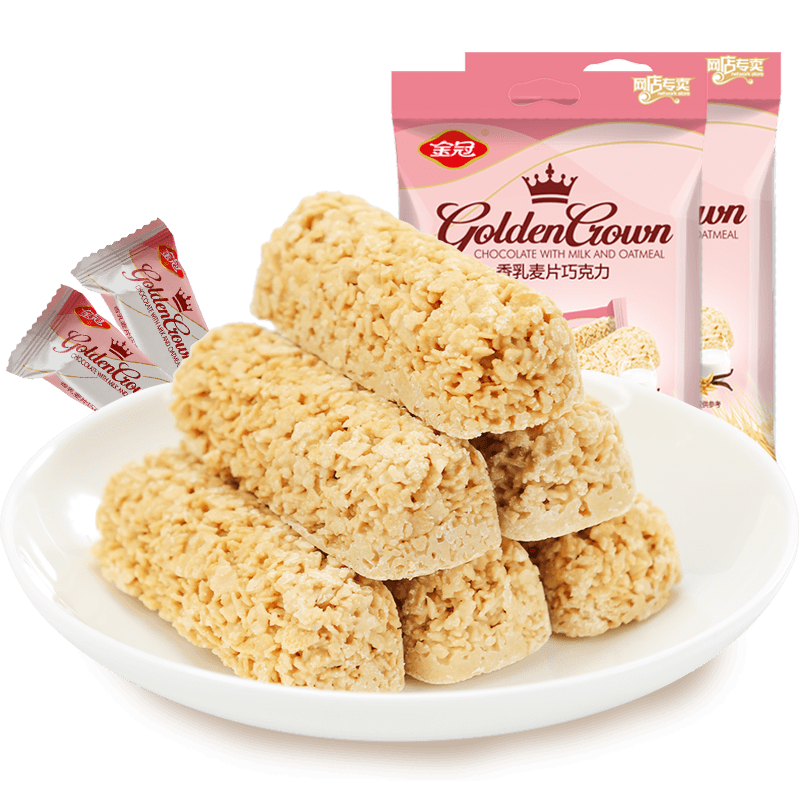 金冠香乳麦片巧克力468gx2包营养燕麦巧克力棒结婚喜糖果批发零食