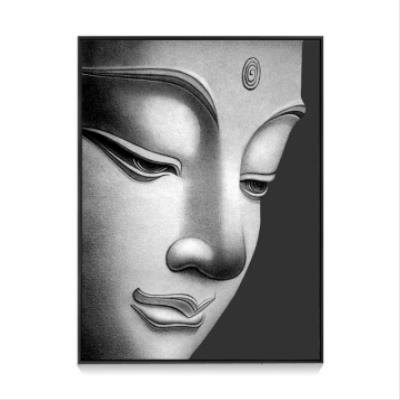 佛像挂画佛系佛头大幅壁画酒店铺会所装饰画办公室茶馆玄关佛画像