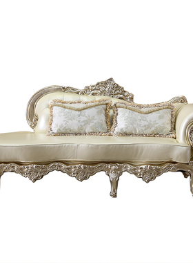 单人豪华贵妃床欧式橡木真皮贵妃榻