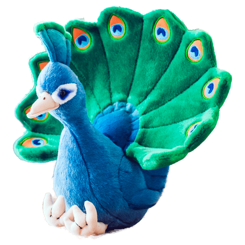 salln孔雀毛绒玩具小鸟公仔仿真动物儿童玩偶布娃娃生日礼物抱枕