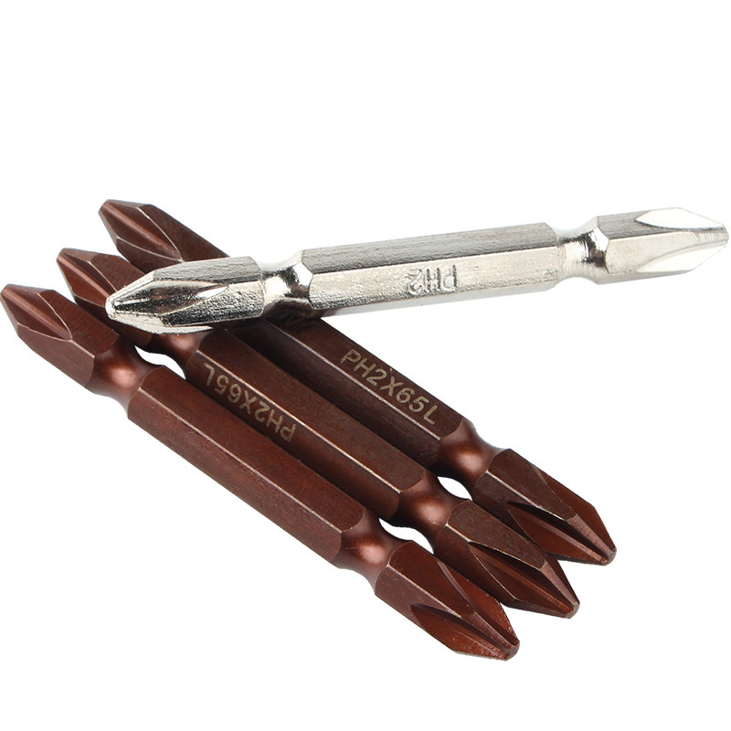 双头十字电动螺丝刀批头s2钢加长强磁性起子特级超硬风批头 ph2 - 创