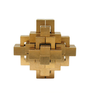 鲁班锁高难度金属玩具黄铜益智孔明锁12根成人小学生儿童智力解锁