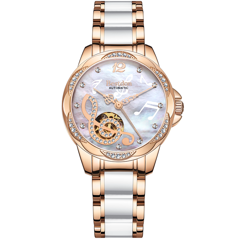 邦顿手表女士陶瓷机械表全自动女款时尚简约大方气质防水名牌正品