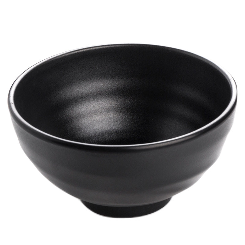 密胺餐具米饭小碗塑料黑色防摔饭碗商用小汤碗仿瓷火锅蘸料调料碗
