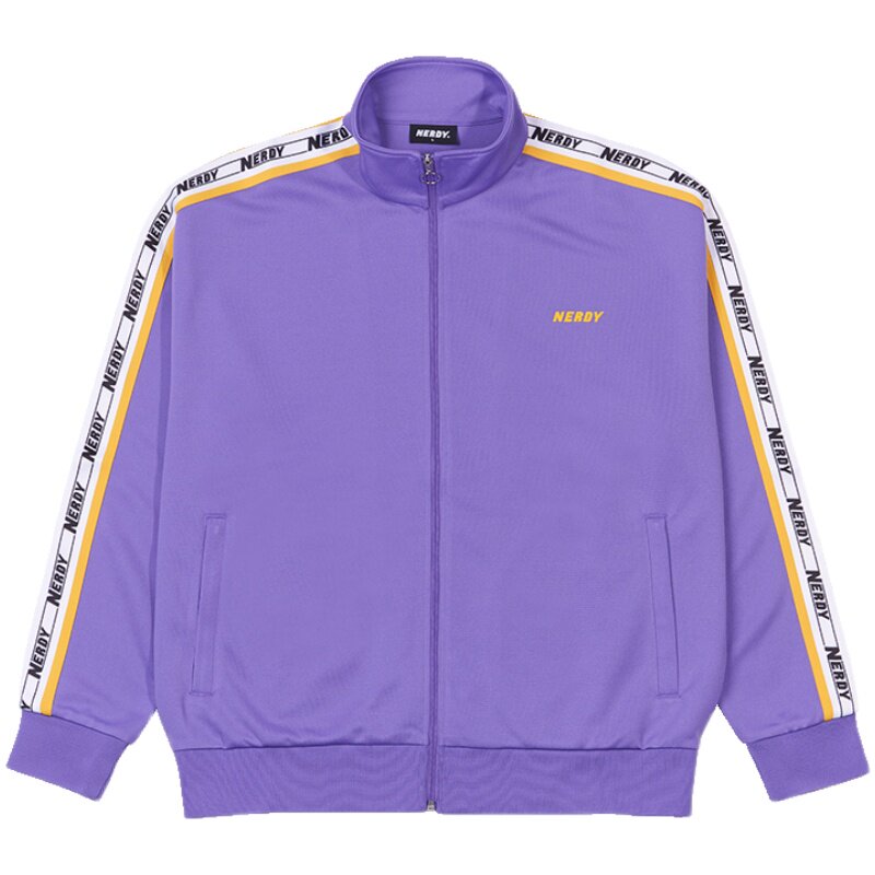 nerdy22春紫色情侣宽松休闲串标套装运动服上衣外套男女同款裤潮