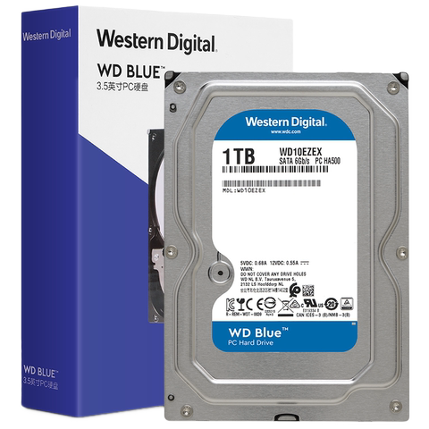 wd/西部数据 wd10ezex 台式机硬盘1t 3.5英寸sata3 1t机械盘 蓝盘