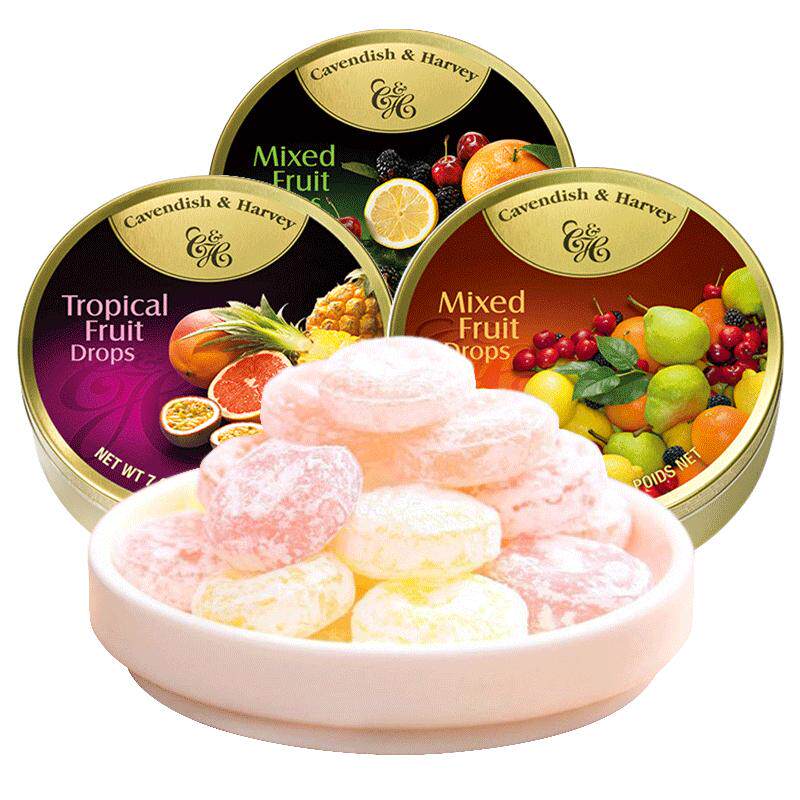 德国进口嘉云糖200g混合水果味铁盒水果糖薄荷硬糖果零食礼盒罐装