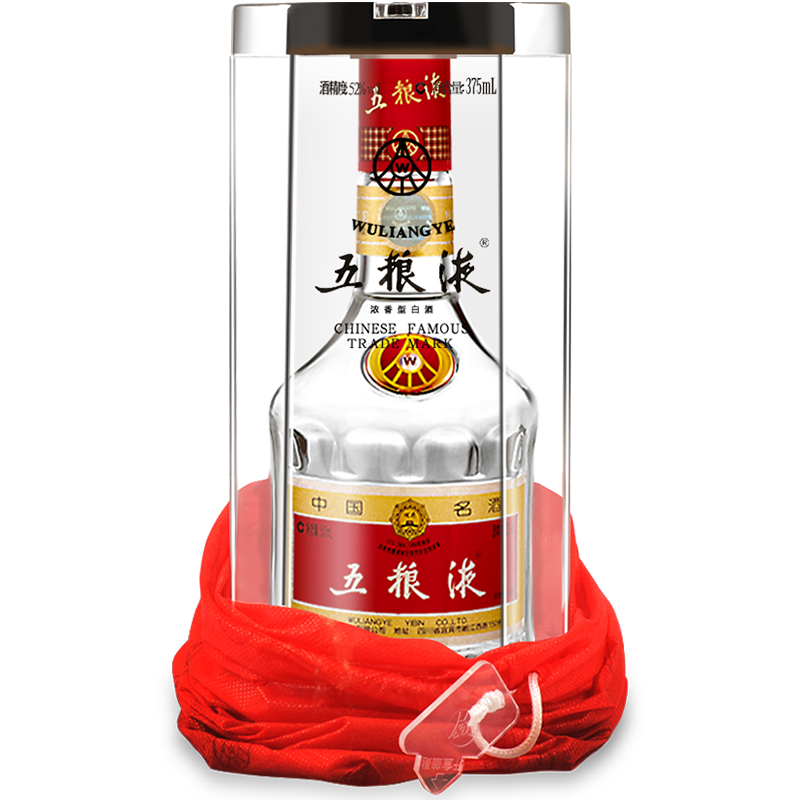 【真品保障】52度五粮液精致375ml 浓香型小酒送礼佳品高度白酒